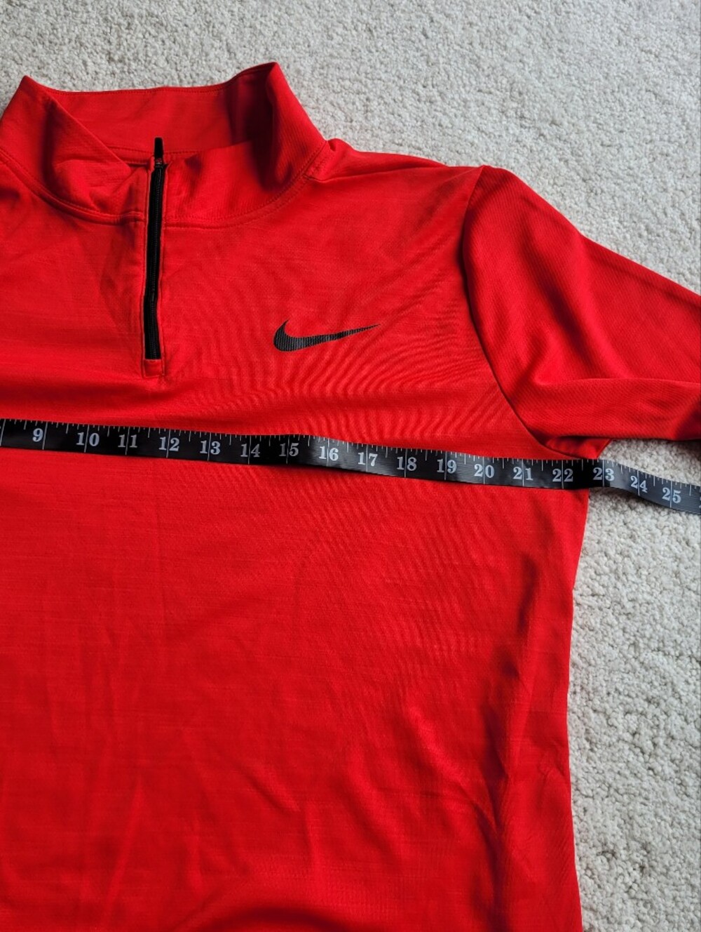 Nike Dri-FIT Women's Red Quarter-Zip Pullover Long Sleeve Athletic Top Size L - Picture 5 of 6